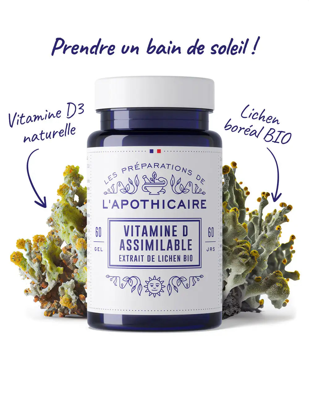 Formule Vitamine D et lichen boréal bio avec texte