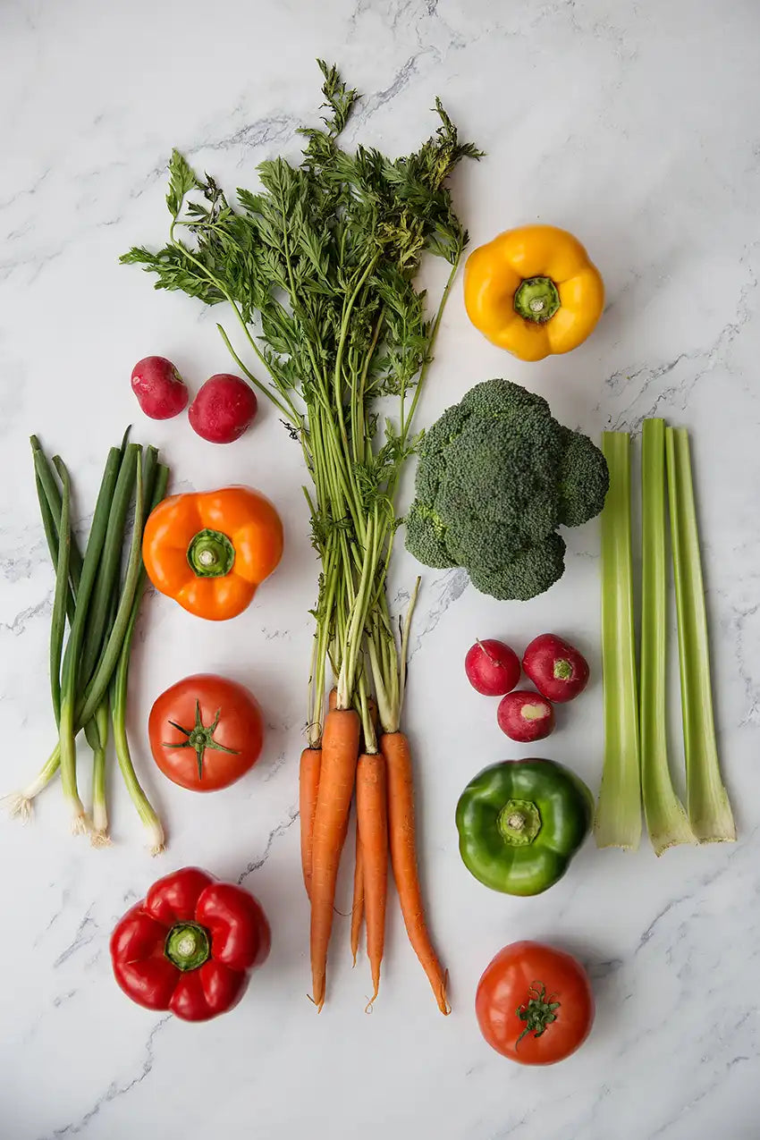 légumes sains vue d'en haut 